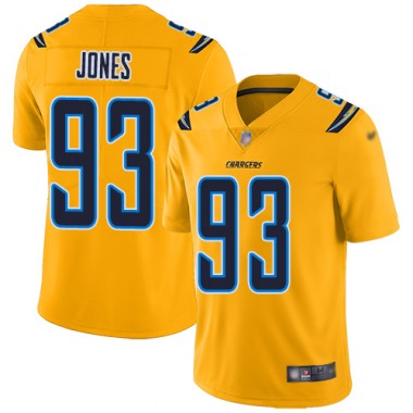 Los Angeles Chargers NFL Football Justin Jones Gold Jersey Youth Limited  #93 Inverted Legend